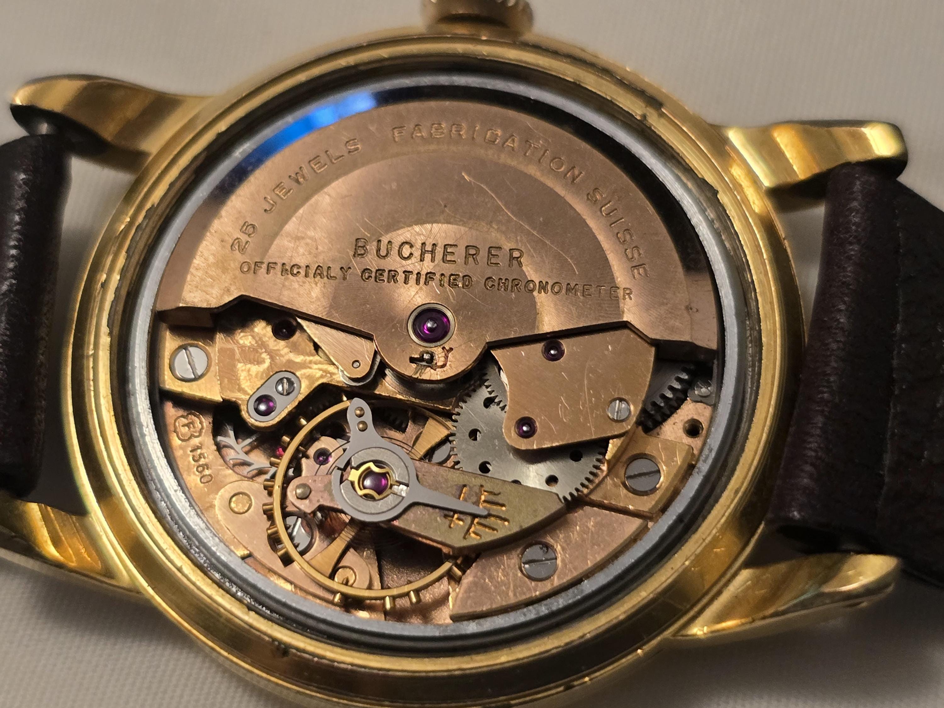 Vintage Bucherer Gold Plated Chronometer 25 Jewels Automatic Vintage Bucherer Gold Plated Chronometer 25 Jewels Automatic