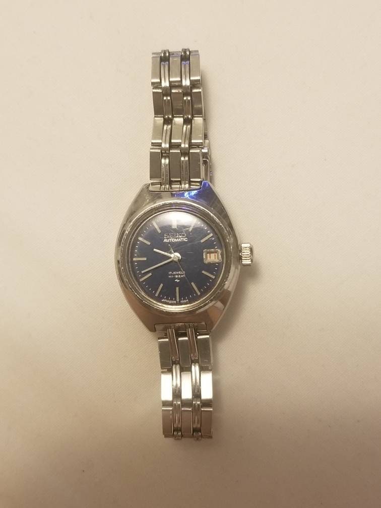 Vintage Seiko Automatic 17 Jewel Ladies Hi-Beat Blue Dial Date | Etsy