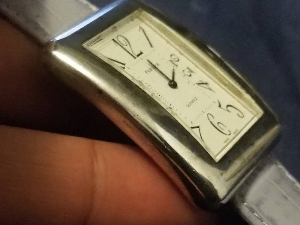 Montre Femme Vintage Parker En Or Avec Bracelet Cuir Kreisler - État Très Bon, Avec Date