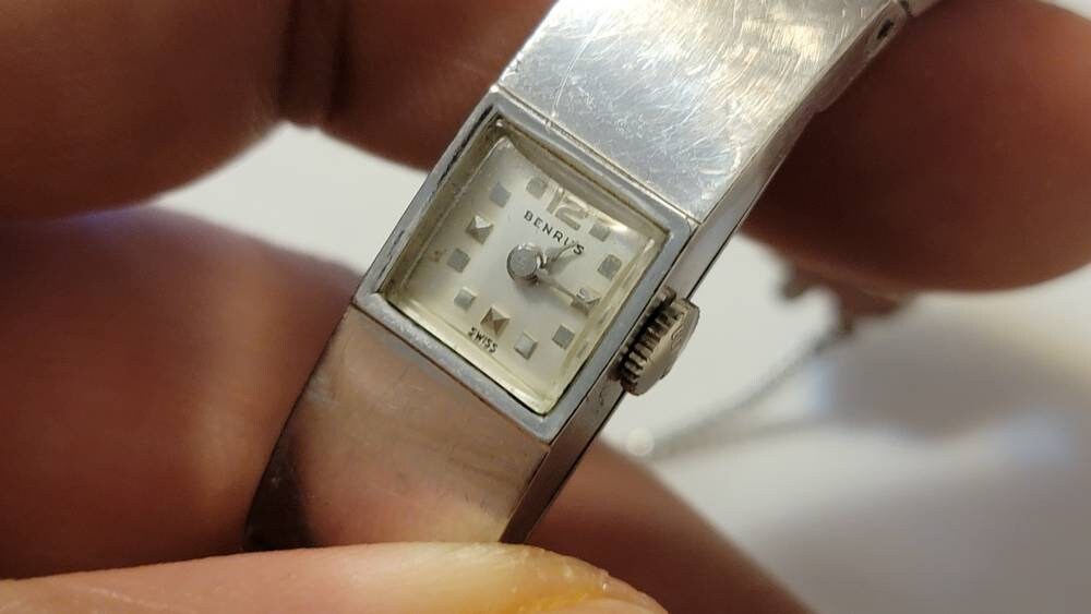 Vintage Benrus 10K White Gold Filled Adjustable Band Manual  display picture 2