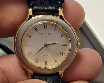Rare Vintage Seiko Lucent 7N01-8150 Two-tone Quartz Unisex