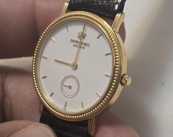 Vintage Raymond Weil 9825 18K Gold Electro Plated Swiss Made