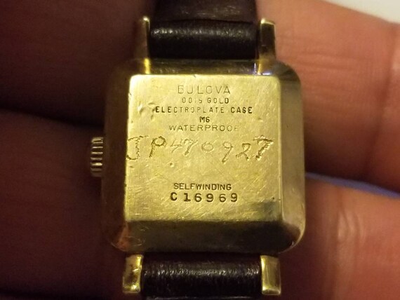 Rare Vintage Bulova 0015 Gold Electro Plated Self… - image 6