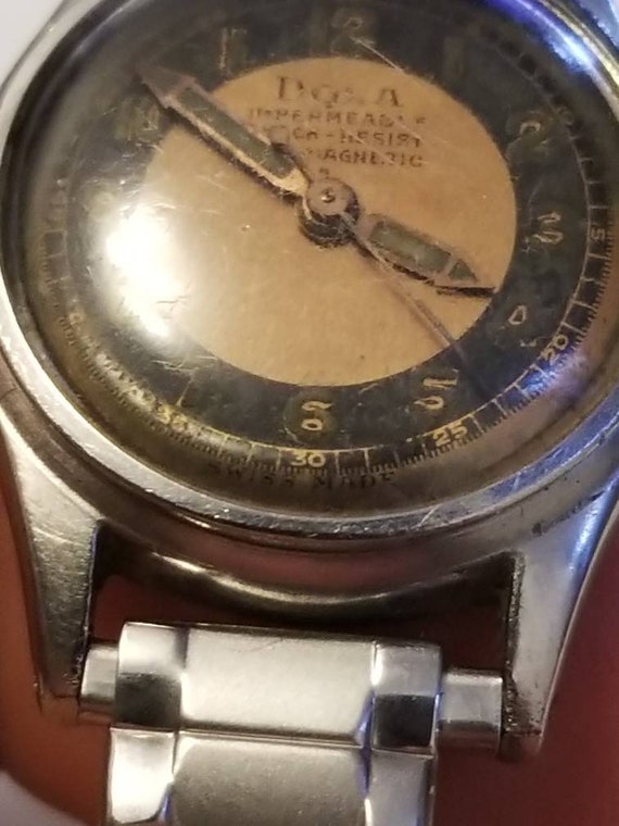 Super Rare Doxa Military Two-tone Dial Manual win… - image 7