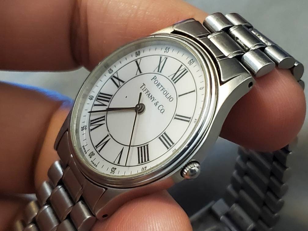 Tiffany & Co Portfolio Stainless Steel Quartz Men's Watch - Etsy ...