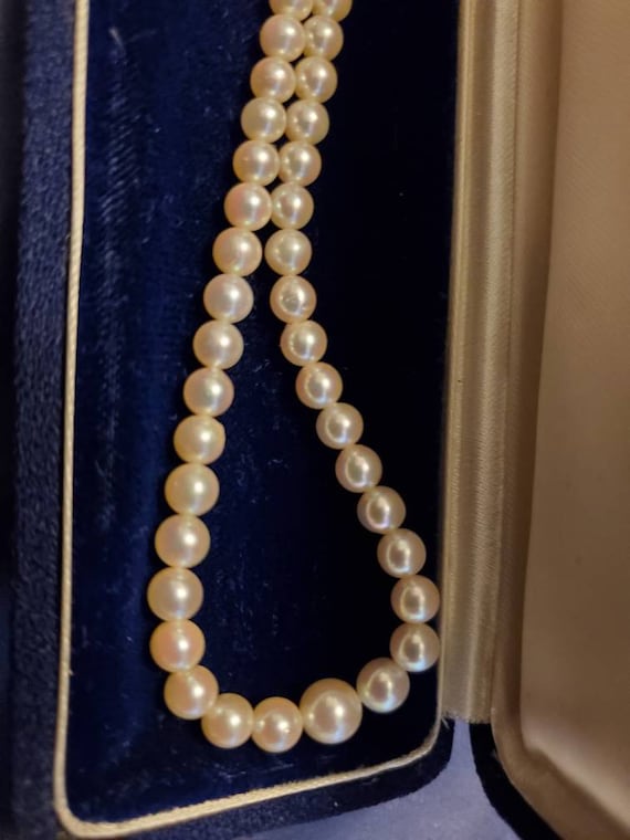 Rare Vintage Bucherer 18k Clasp Cultured Pearls N… - image 2