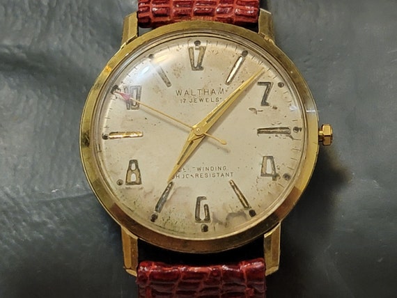 Rare Vintage Waltham Gold Plated 17 Jewels Automa… - image 3