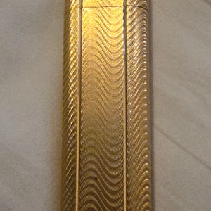 Vintage Cartier 18K Gold Plated Wave Design Lighter