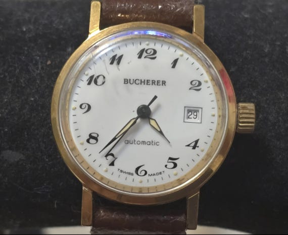 Rare Vintage Bucherer Gold Plated 21 Jewels Swiss Made Automatic