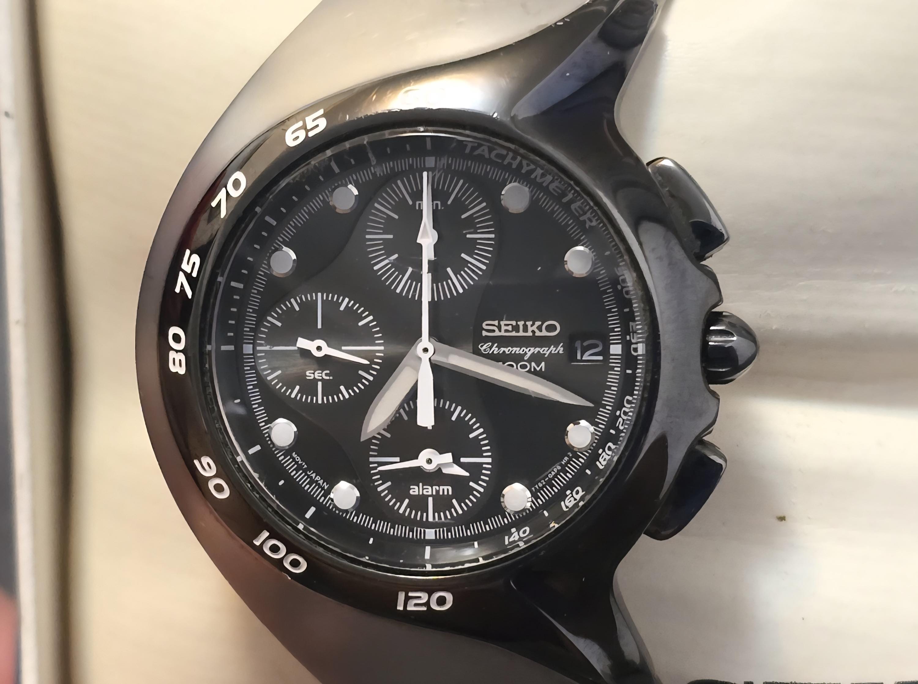 Vintage Seiko 7T62-OAMO Stainless Steel Chronograph Tachymeter