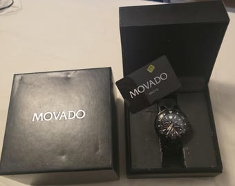 Movado Museum 800 Series Edelstahl PVD Chronograph Swiss Made Quarz Herrenuhr