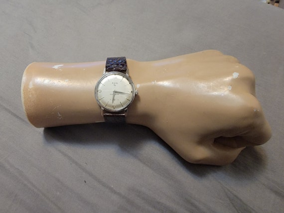 Vintage Elgin Shockmaster Stainless Steel Hair Cross Dial 17 Jewel Manual Wind Men s Watch Etsy Canada