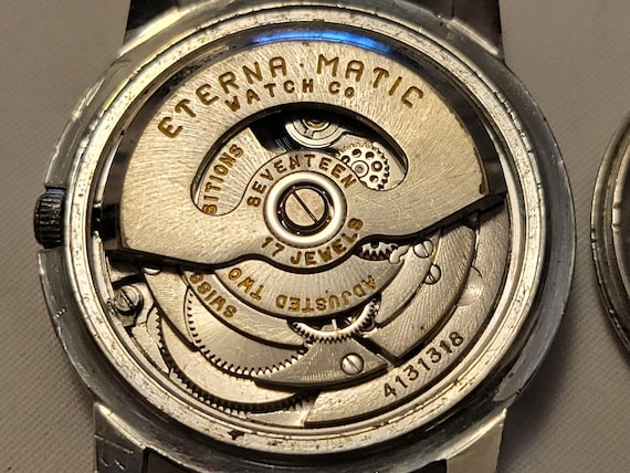 Rare Vintage Eterna-Matic Stainless Steel Black D… - image 8