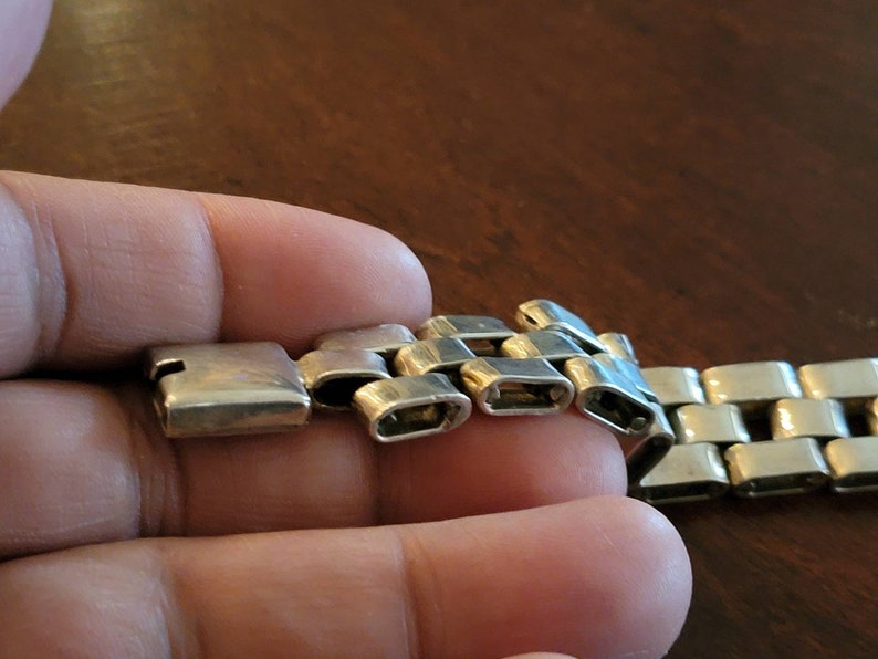 Vintage Sterling Silver Square Link Men/'s Bracelet