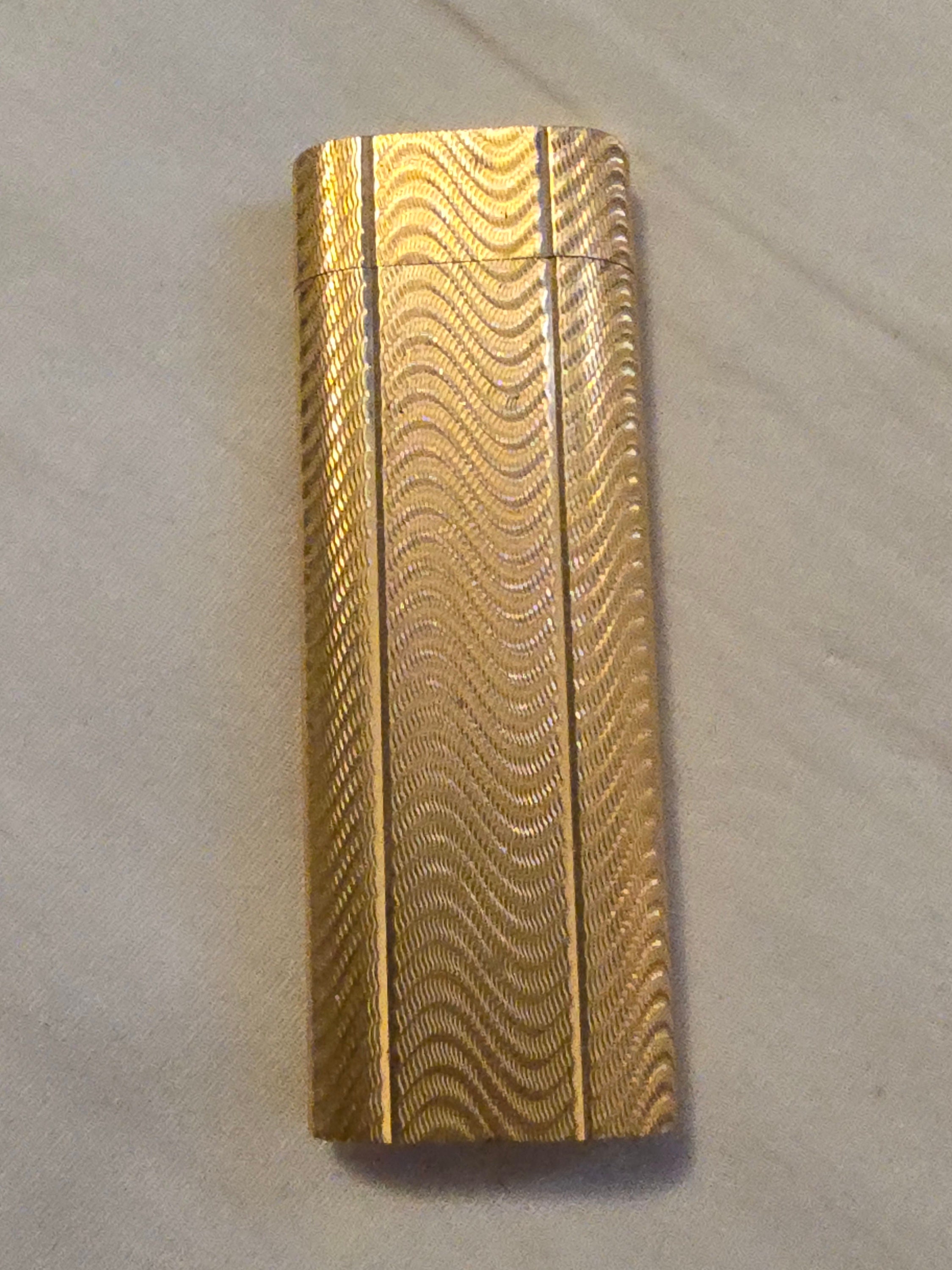 Vintage Cartier 18K Gold Plated Wave Design Lighter - Etsy