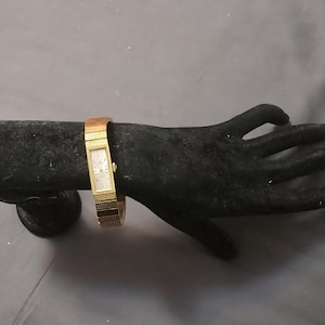 Rare Vintage Bucherer Gold Plated Swiss Made Rectangular Manual Wind Ladies Watch