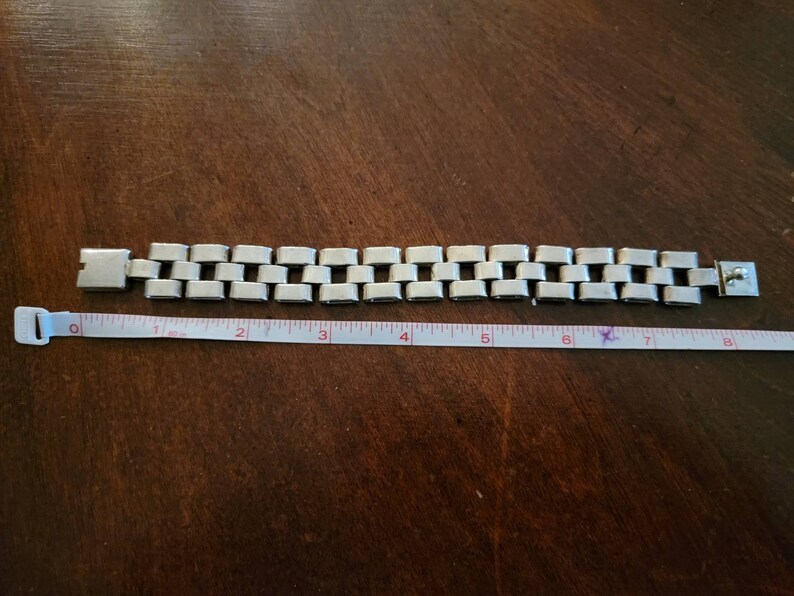 Vintage Sterling Silver Square Link Men/'s Bracelet