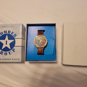Vintage Abbelare Bomber 1 Group Aircraft Nose Art Limited Edition 0249/3500 Character Watch