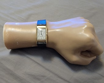 Rare Vintage Elgin 14K Gold Filled Rectangular 15 Jewels Manual Wind Men's Watch