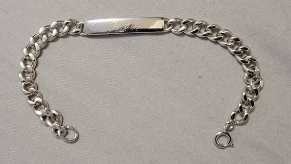 Vintage Sterling Silver Id Bracelet Unisex Bracelet - Etsy Vintage Sterling Silver Id Bracelet Unisex Bracelet - Etsy