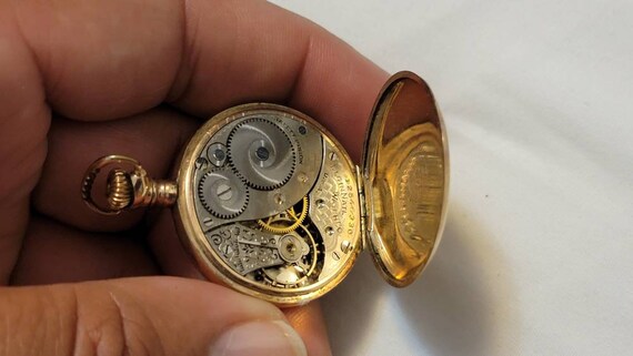 Antique Elgin Gold Plated Manual Wind Ladies Pock… - image 7