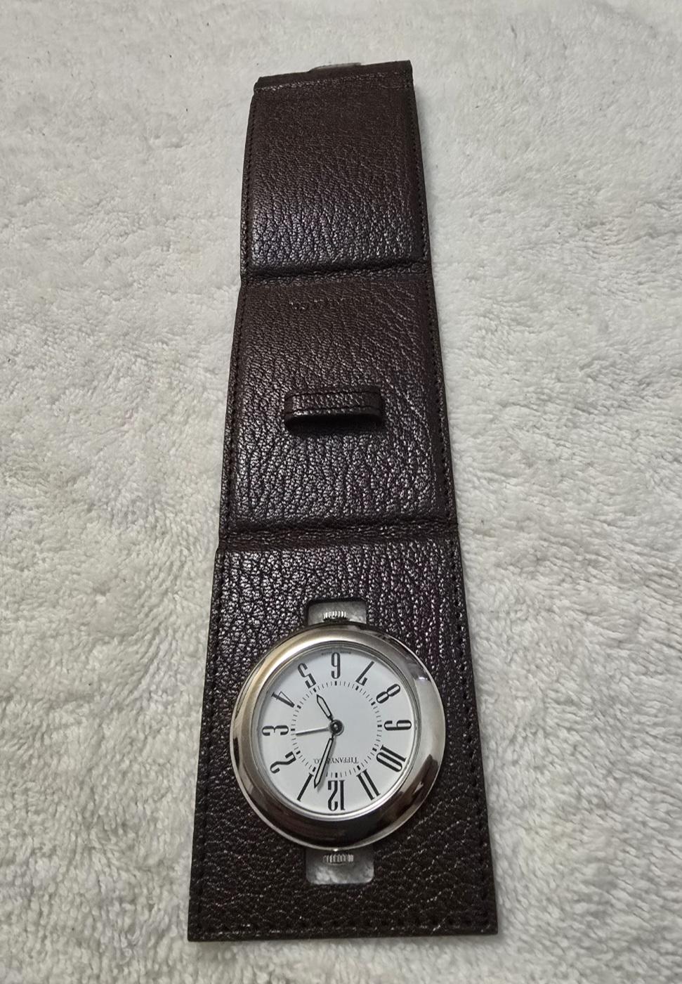 Rare Tiffany & Co Stainless Steel Alarm Quartz Travelling Clock