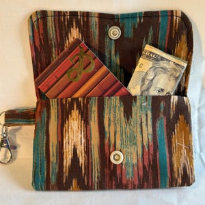 Large Southwest Snap Wallet with Metal Swivel Clasp Gift Cart, ID Wallet