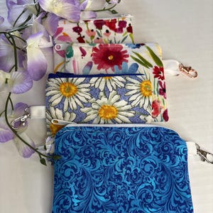 Purse Pals, Small Zippered Purse Pouch with Swivel Clip, coin purse, ID holder, Slot Card Wallet 4 1/2x 3 1/2