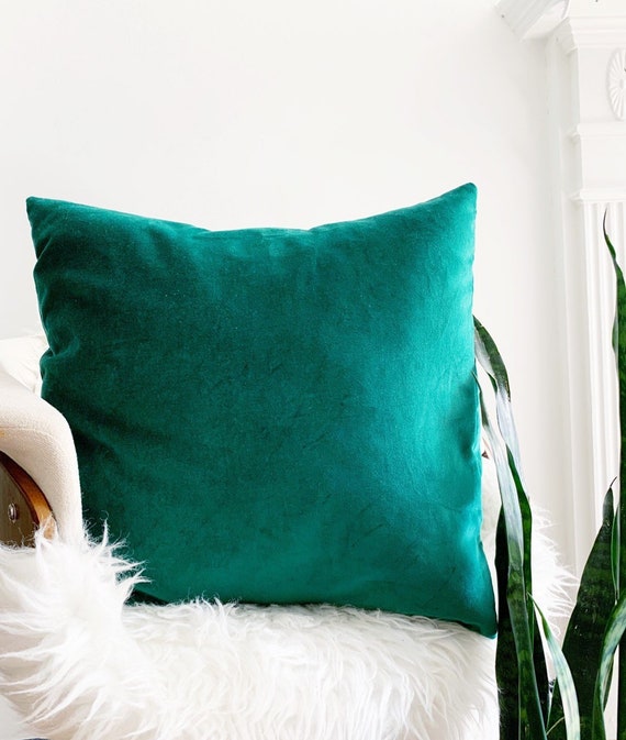 Forest Green Hunter Green Velvet Decorative Throw Pillow Cover Etsy