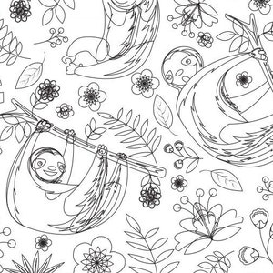 30 PRINTABLE Sloth Coloring Pages