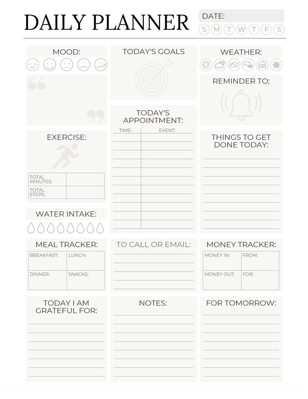 PRINTABLE Minimal Modern Planner - Etsy