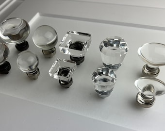 Glass Knobs Hardware | Refresh | Harlow Collection | 4 finishes | Furniture Cabinet Hardware | Old Hollywood | Kitchen Refresh