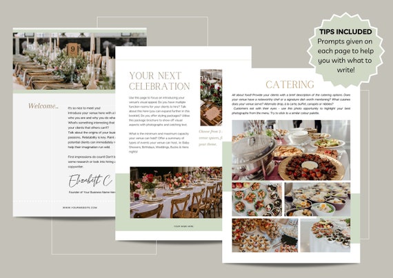 Event Function Venue Brochure Template Weddings Edit - Etsy