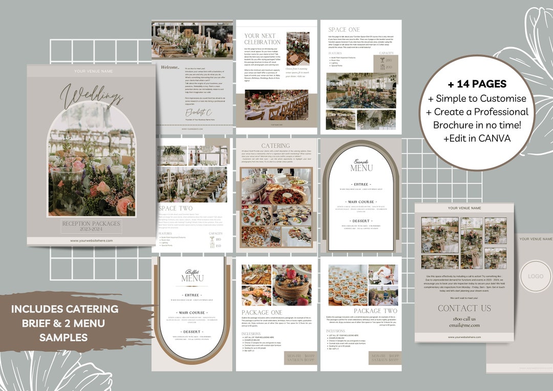 Wedding Venue Pricing Guide, Event Management, CANVA Editable Template
