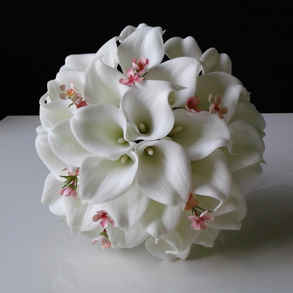 Vraie Touche Lys Calla Calla Blanc Bouquet De Mariée Fleur De Lys Blanc Bouquet De Mariage Bouquet De Mariage