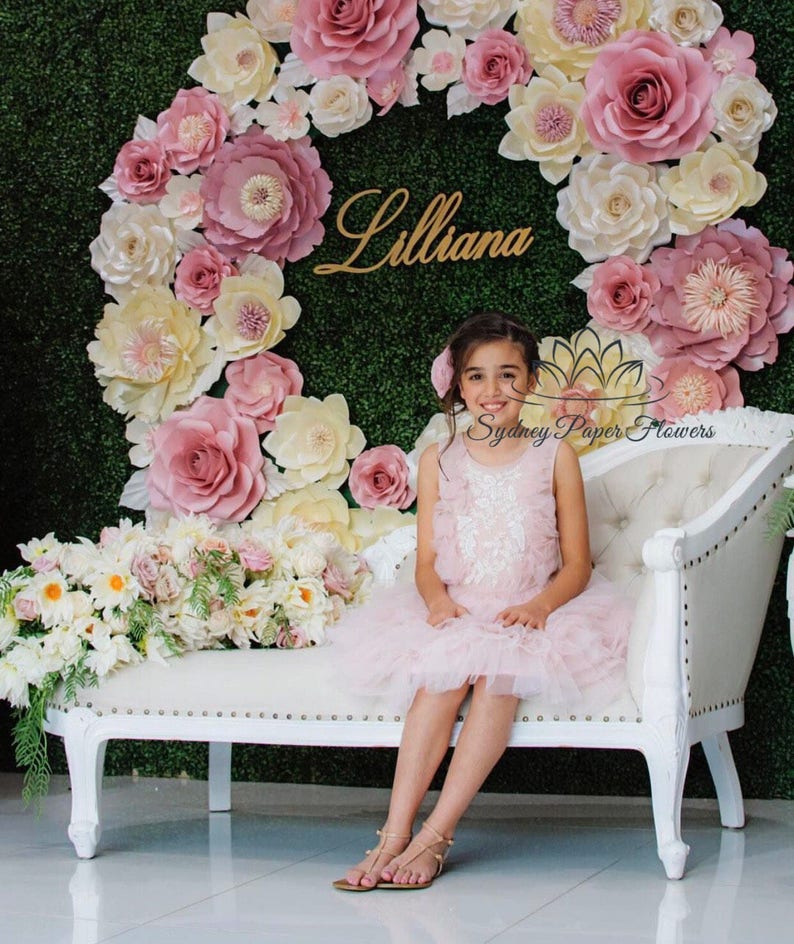 1 7m Wreath Paper Flower Backdrop Paper Flower Wall Wedding Backdrop Holy Communion Baby Bridal Shower Sweet Table Christening High Tea