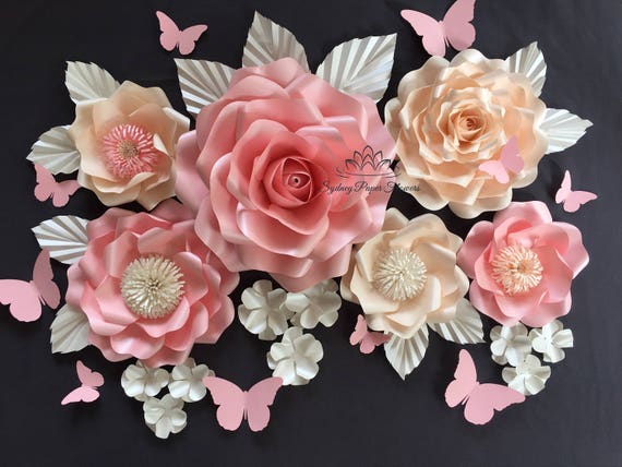 all roses medium paper flower backdrop paper flower wall wedding backdrop bridal baby shower holy communion sweet dessert table christening etsy paper flower backdrop