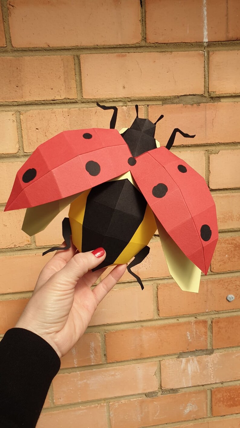 Download LADY BUG 3D Paper model / Nursery styling / Baby shower ...