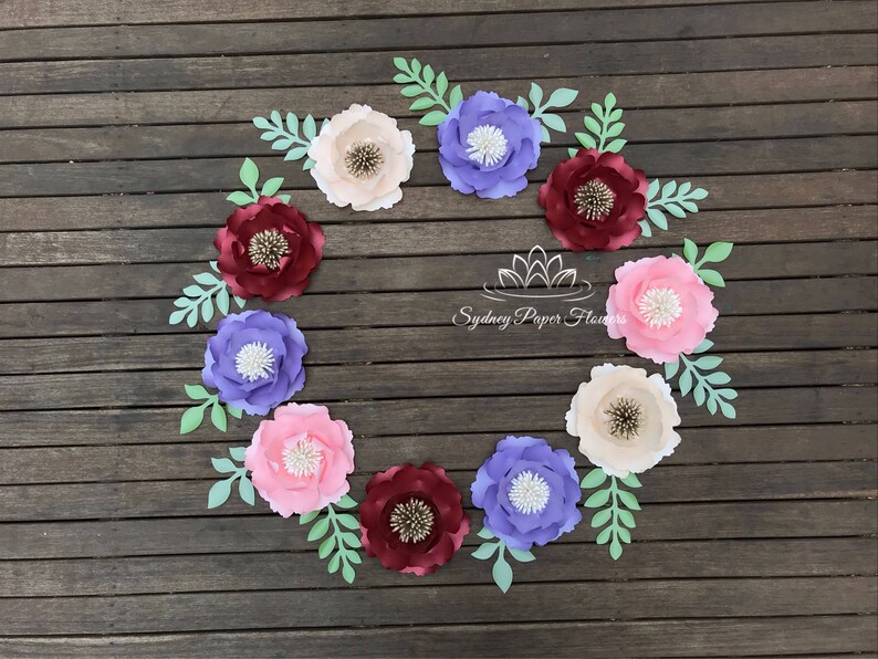 Paper Flower Peony Wreath Baby Shower Bridal Shower Wedding Favours Thank You Gifts Party Favours Birthday Party Decor Sweet Table Decor