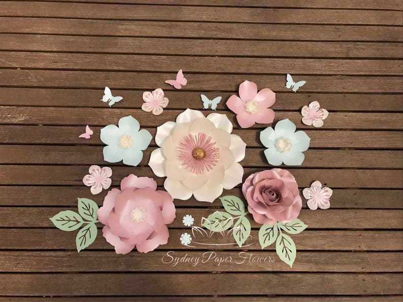 Super Mini 6 Paper Flower Backdrop Paper Flower Wall Wedding Backdrop Backdrop Bridal Or Baby Shower Sweet Table Christening Dessert Table