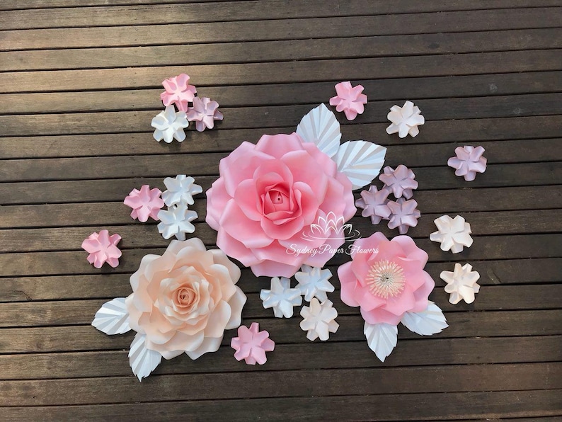 Super Mini Rose Paper Flower Backdrop Paper Flower Wall Wedding Backdrop Bridal Baby Shower Nursery Decor Christening Sweet 16 Holy Commun