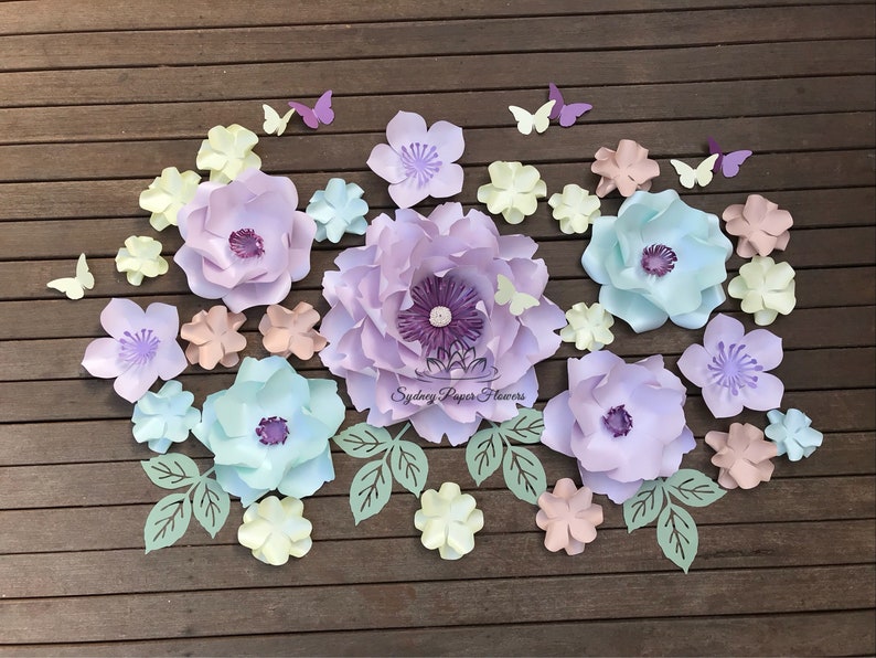 Spring Unicorn Paper Flower Backdrop Paper Flower Wall Wedding Backdrop Bridal Baby Shower Nursery Decor Christening Sweet 16 Holy Commun