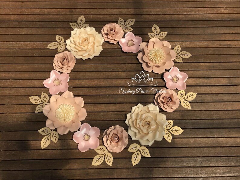 Sweet Leah 1m Wreath Paper Flower Backdrop Wreath Wedding Backdrop Bridal Baby Shower Nursery Decor Christening Sweet 16 Holy Commun
