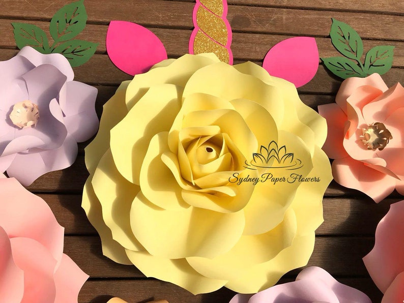 Medium Rose Flower 2 In 1 Template Video Tutorial Paper Flower Pattern Pdf Svg Paper Flower Diy Paper Flower Diy Flower Backdrop
