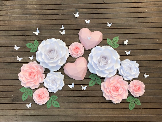 all about roses large paper flower backdrop paper flower wall wedding backdrop bridal baby shower nursery decor baby room christening baptis etsy paper flower backdrop