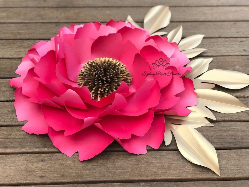 Big Peony Paper Flower Template Video Tutorial Paper Flower Pattern Pdf Svg Silhouette Cameo Cricut Diy Paper Flower Template