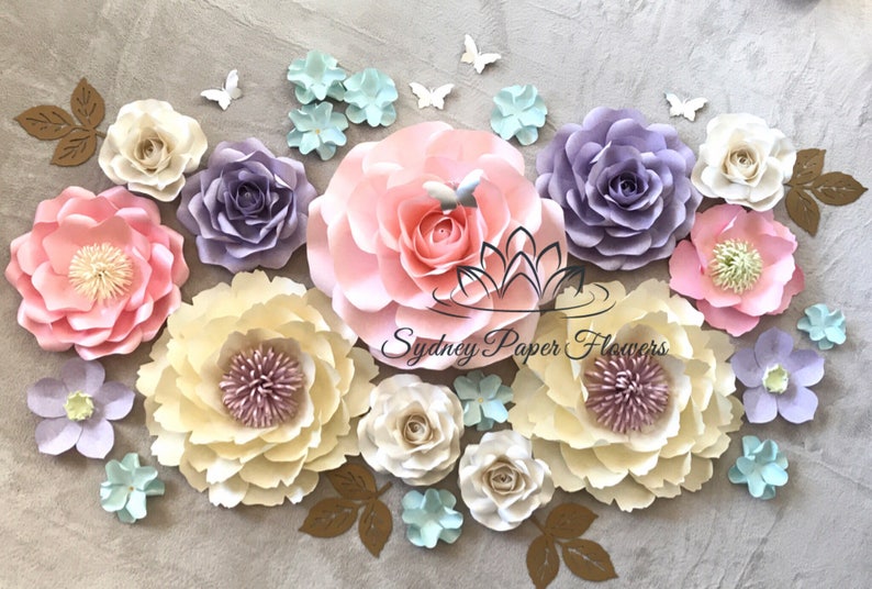 Unicorn Party Paper Flower Backdrop Paper Flower Wall Wedding Backdrop Holy Communion Bridal Baby Shower Sweet Table Christening Dessert