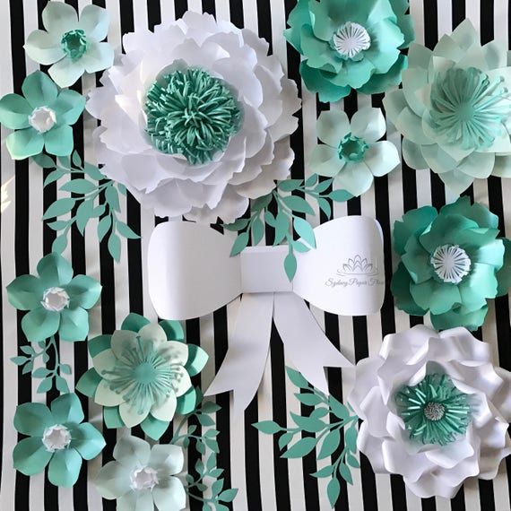 Kate Spade Themed Party Paper Flowers Backdrop Paper Flower Etsy