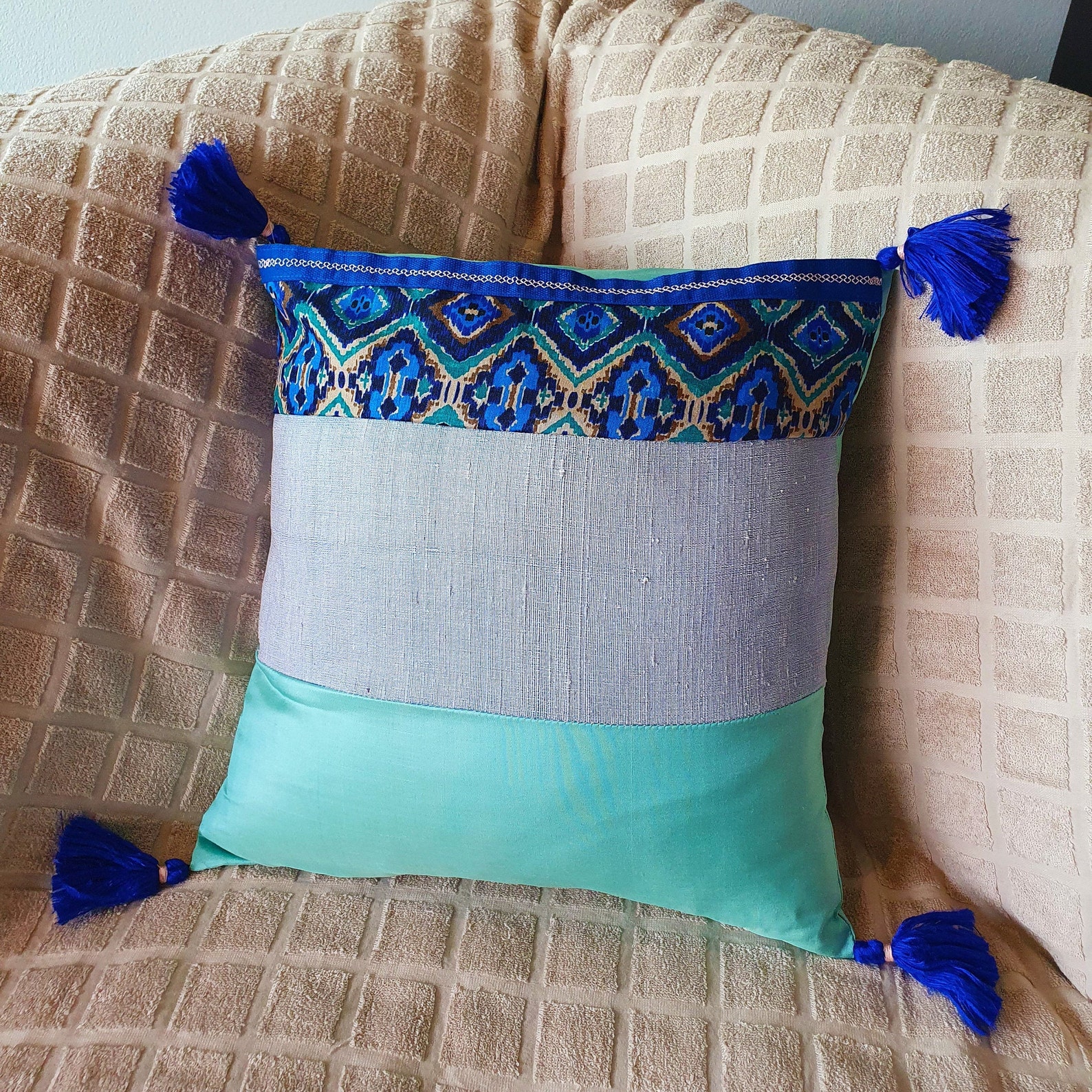 Decorative Cushion Cover with Tassels / Handmade & Sustainable Etsy