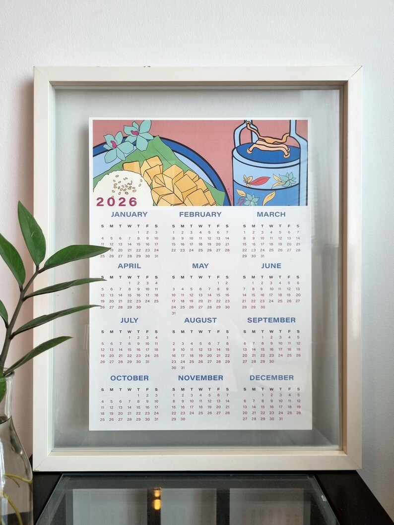 2026 Thai Mango Sticky Rice Calendar, Digital Download - Etsy